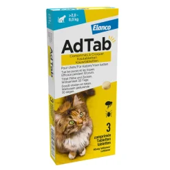Anti Vlo en Teek Kauwtabletten Kat &gt;2,0-8,0 kg 3 tabletten^AdTab New