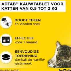 Hot Anti Vlo en Teek Kauwtabletten Kat 0,5-2,0 kg 3 tabletten Vlo, Teek & Worm