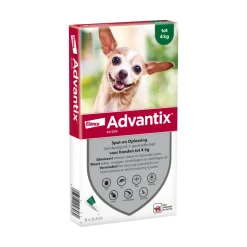 Vlo, Teek & Worm<Advantix Spot On 40 Anti Vlooien en Teken Druppels Hond tot 4 kg 6 pipetten