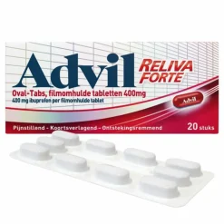 Reliva Forte Oval Tabs 400 mg 20 stuks^Advil Hot