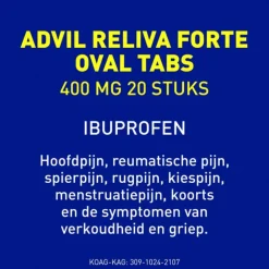Reliva Forte Oval Tabs 400 mg 20 stuks^Advil Hot