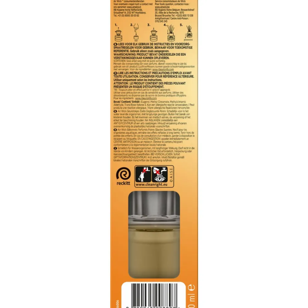 Luchtverfrisser Geurstokjes Zoete Gekarameliseerde Peer 40 ml^Air Wick Online