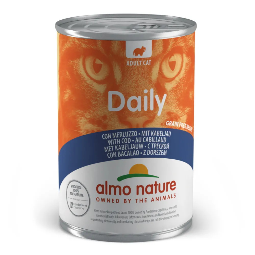Kattenvoer<Almo Nature Daily Menu Kattenvoer Nat Blik Kabeljauw 400 gr