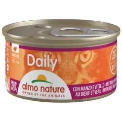 Kattenvoer<Almo Nature Daily Menu Mousse Kattenvoer Nat Rund 85 gr