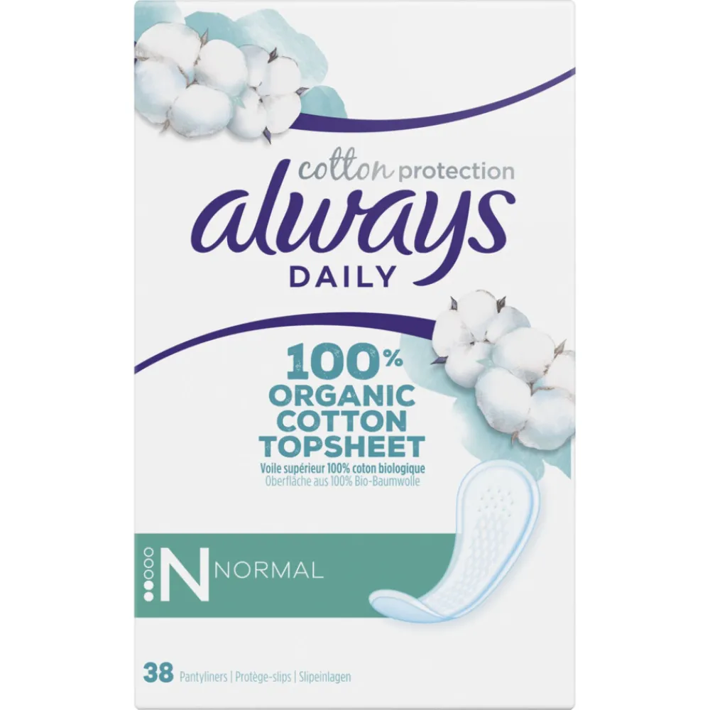 Dailies Inlegkruisjes Cotton Protection Normal 38 stuks^Always Best