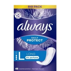 Daily Protect Inlegkruisjes Long 0% Perfume 48 stuks^Always