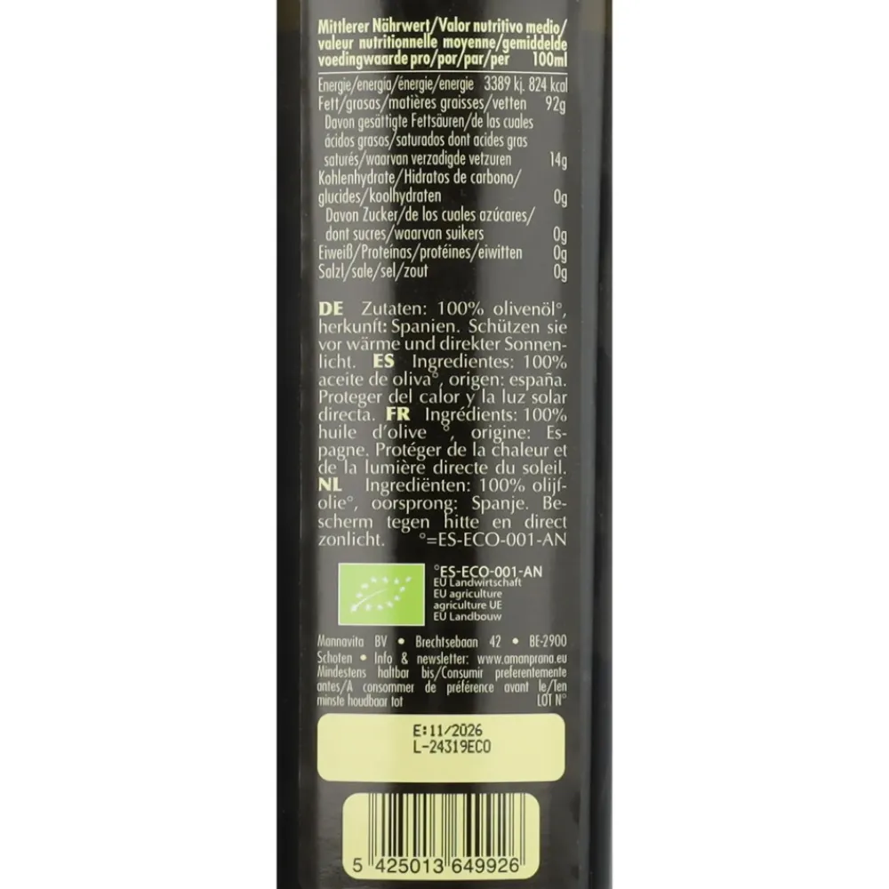Olie & Azijn<Amanprana Olijfolie Extra Vierge 500 ml