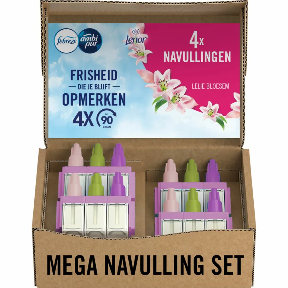 Luchtverfrisser<Ambi Pur Elektrische Luchtverfrisser Navulling Lelie Bloesem 4 stuks