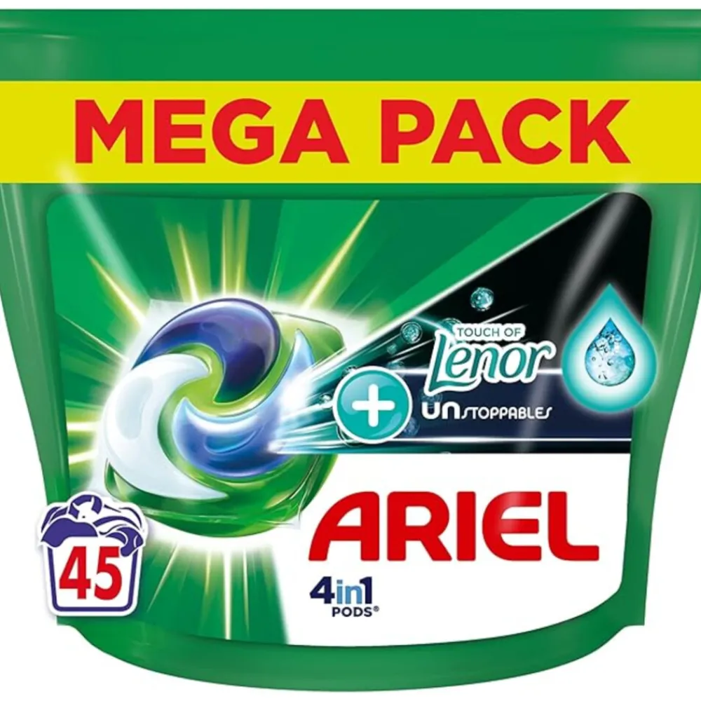 4in1 Wasmiddel Pods Lenor Unstoppables 45 stuks^Ariel Discount