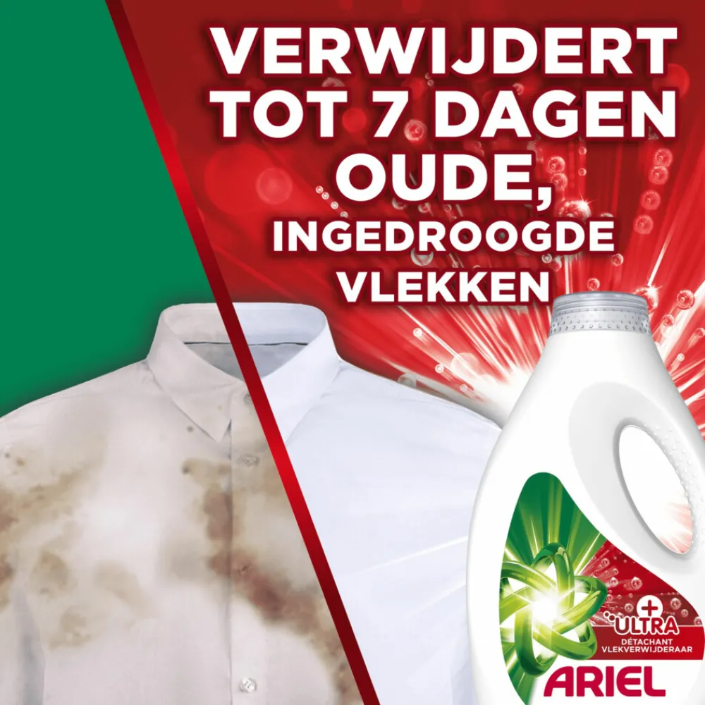Wasmiddel<Ariel Vloeibaar Wasmiddel + Ultra Vlekverwijderaar 46 Wasbeurten 2070 ml