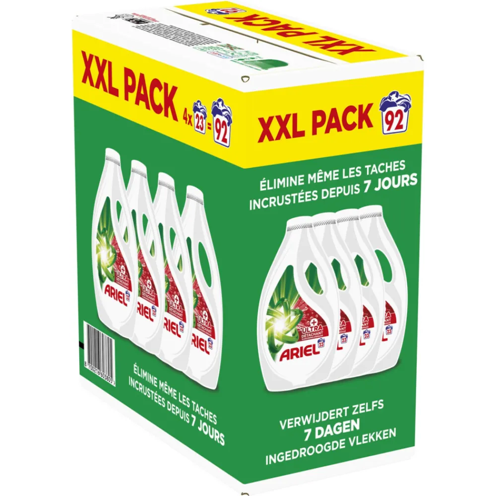 Wasmiddel<Ariel Vloeibaar Wasmiddel + Ultra Vlekverwijderaar 92 Wasbeurten 4140 ml