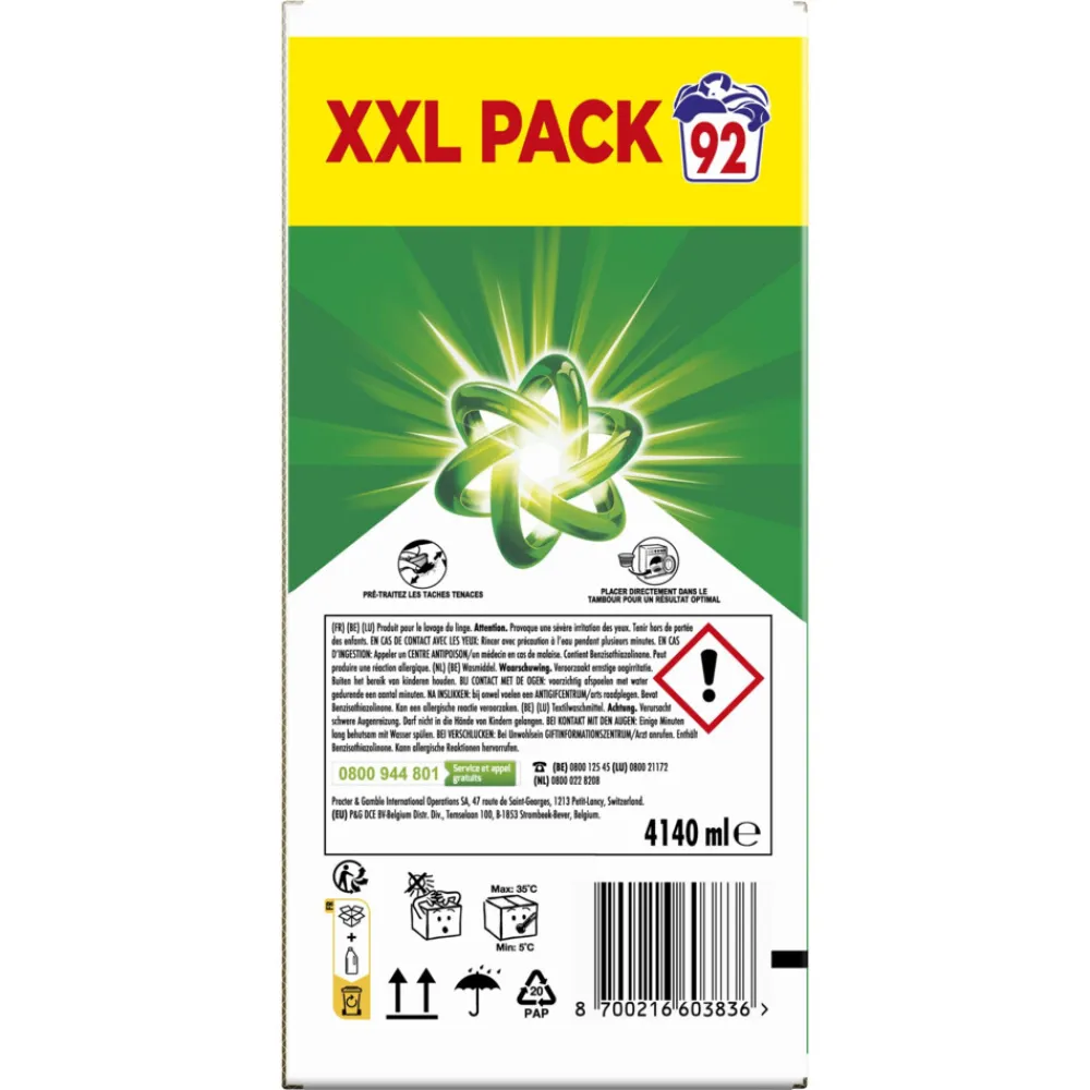 Online Vloeibaar Wasmiddel +Actieve Odor Defense 92 Wasbeurten 4,14 liter Wasmiddel