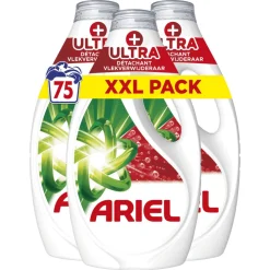 Wasmiddel<Ariel Vloeibaar Wasmiddel + Ultra Vlekverwijderaar 75 Wasbeurten 3375 ml