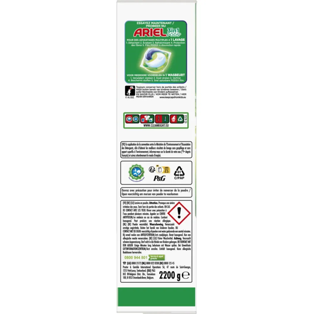 Wasmiddel<Ariel Waspoeder Original 40 Wasbeurten 2,2 kg