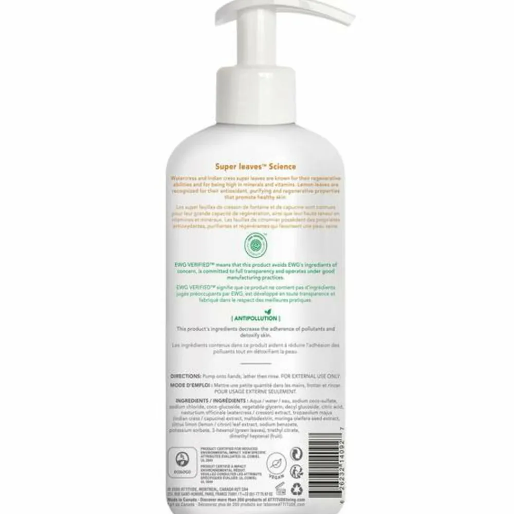 Keukenartikelen|Handverzorging<Attitude Super Leaves Handzeep Lemon Leaves 473 ml