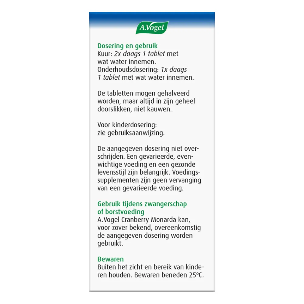 Sale Cranberry Monarda 30 tabletten Organen|Speciale Bestanddelen