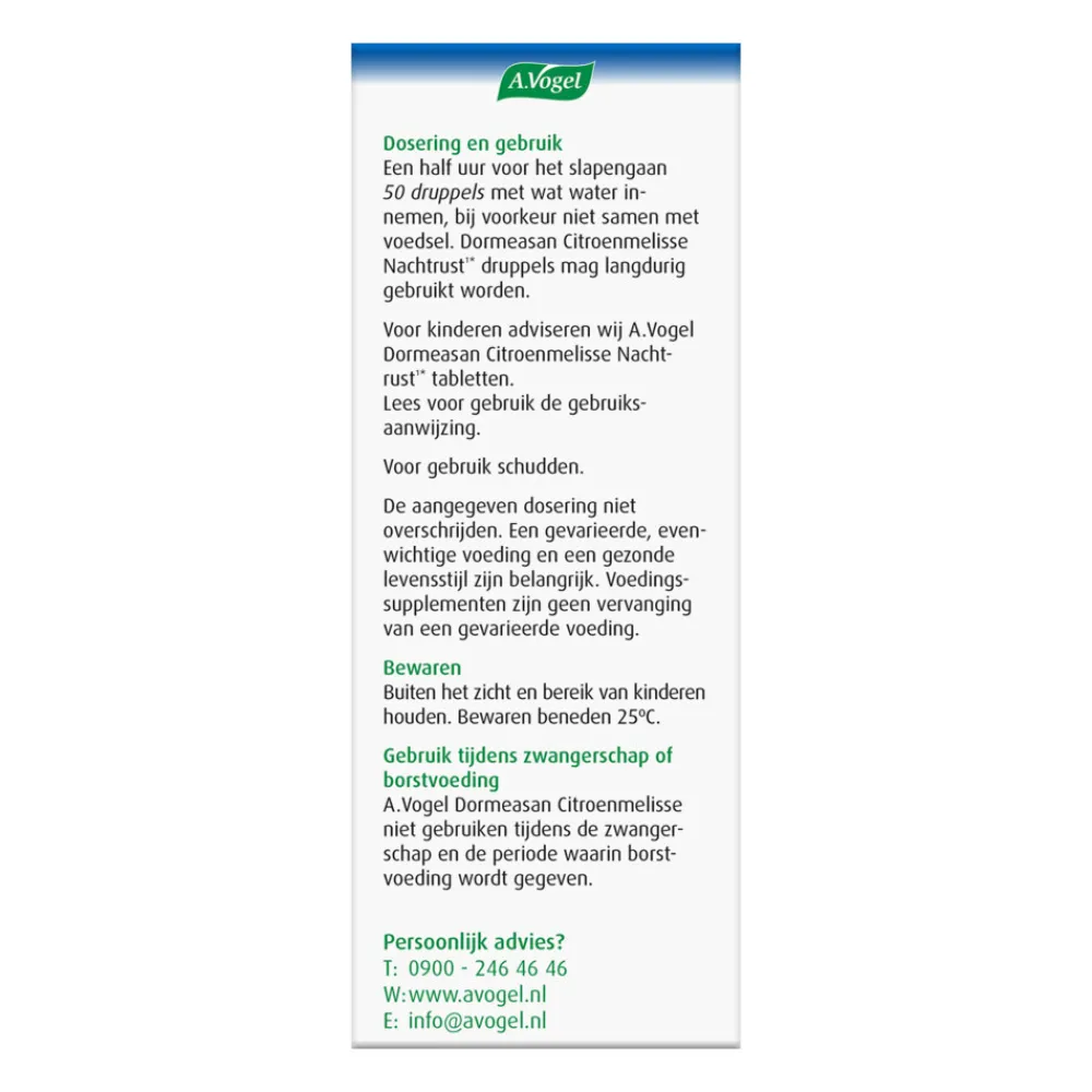 Dormeasan Nachtrust Citroenmelisse 100 ml^A.Vogel New