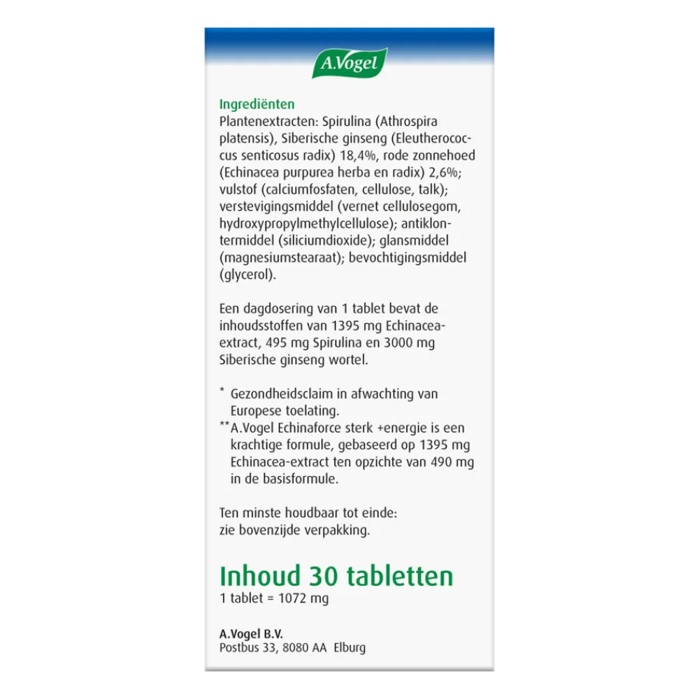 Echinaforce Sterk + Energie 30 tabletten^A.Vogel Online