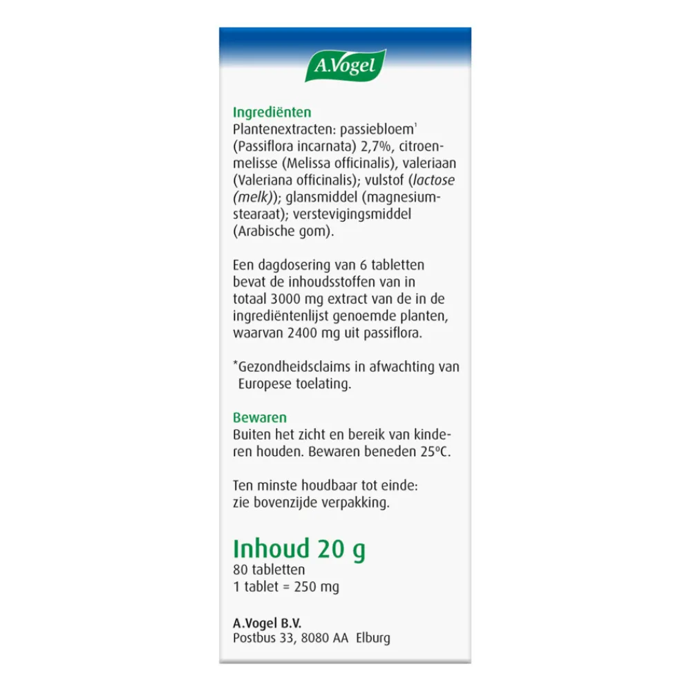 Passiflora Rustgevend 80 tabletten^A.Vogel Clearance