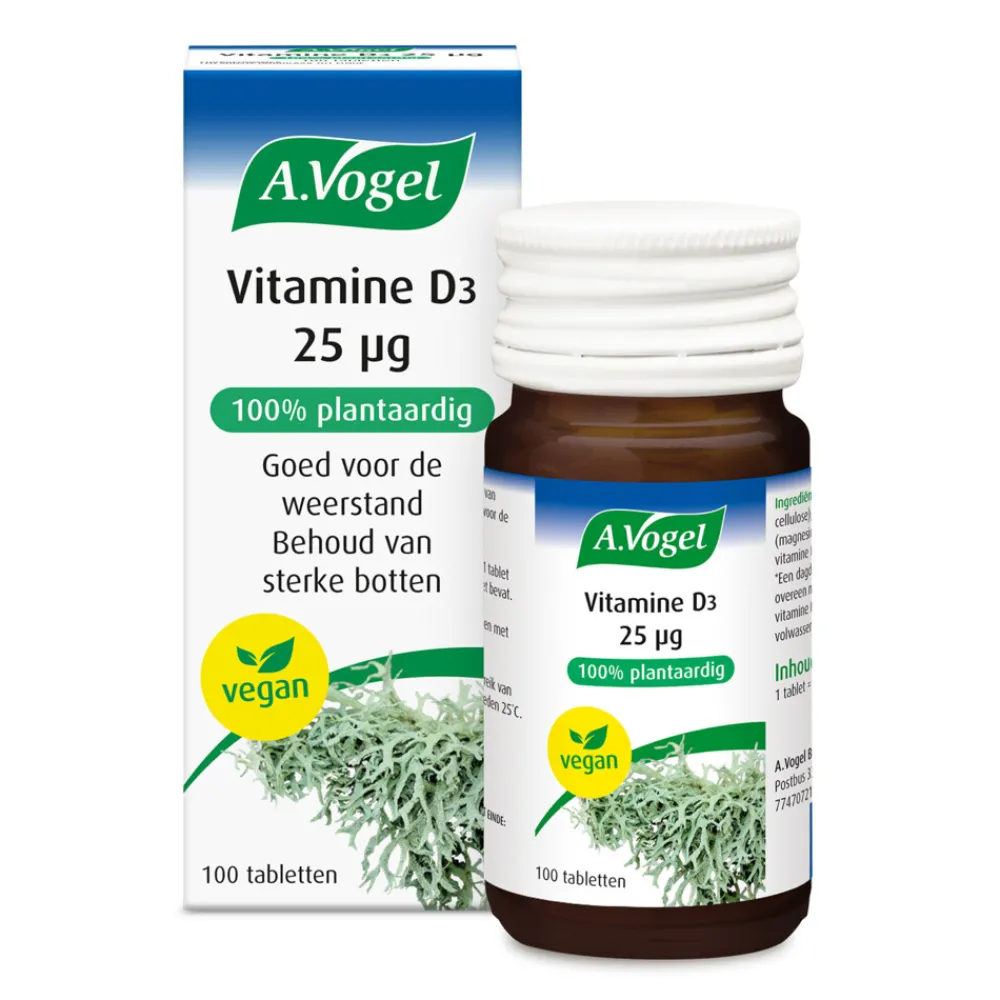 Vitaminen<A.Vogel Vitamine D3 25 ug 100 tabletten