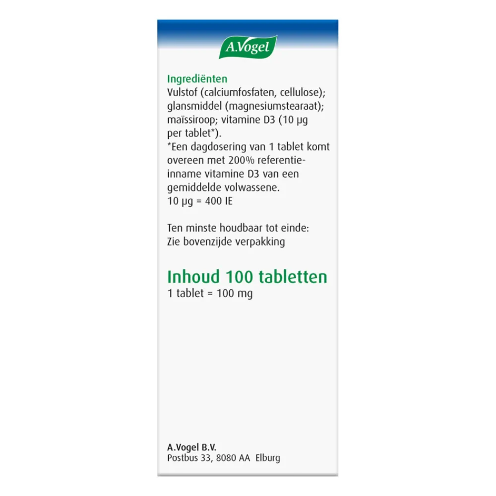 Vitamine D3 10 ug 100 tabletten^A.Vogel Clearance