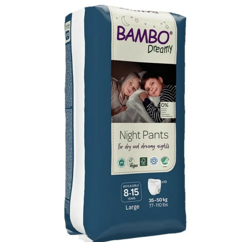 Luiers<Bambo Nature Bambo Dreamy Nachtluierbroekjes 8 -15 jaar Unisex 10 stuks