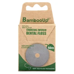 Flossen & Ragen<BambooUp Charcoal Floss 50 mtr Wax, Fluor & Mint