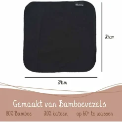 Schoonmaakdoekjes<Bamboozy Vaatdoekjes Bamboevezels Zwart 3 stuks