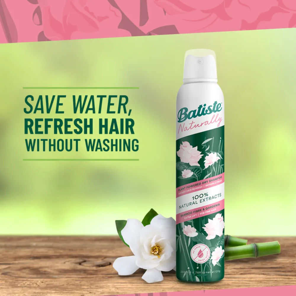 Shampoo<Batiste Naturally Droogshampoo Bamboo Fibre & Gardenia 200 ml