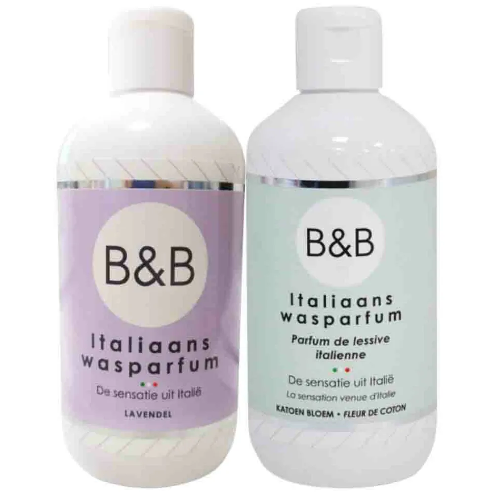 Wasverzachter<B&B Italiaanse Wasparfum Katoen Bloem & Lavendel Pakket