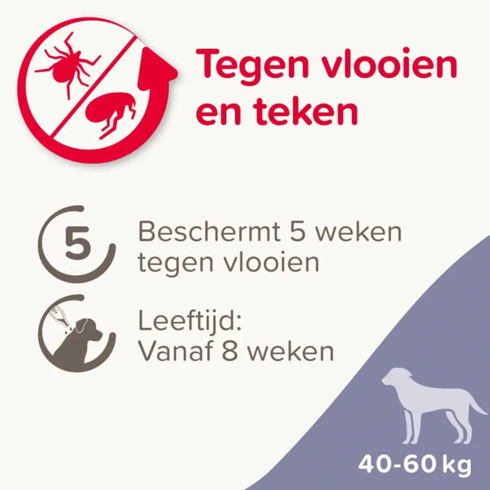 Sale Fiprotec Anti Teken- & Vlooiendruppels Hond 40 - 60 kg 4 stuks Vlo, Teek & Worm