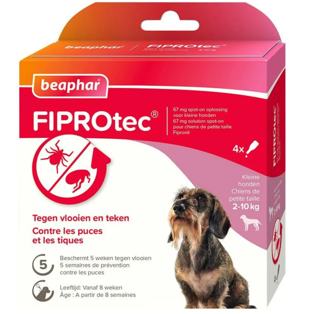 Fiprotec Anti Teken- en Vlooiendruppels Hond 2 - 10 kg 4 stuks^Beaphar Outlet
