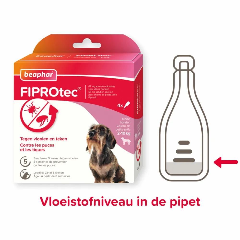 Fiprotec Anti Teken- en Vlooiendruppels Hond 2 - 10 kg 4 stuks^Beaphar Outlet