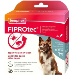Fiprotec Anti Teken- en Vlooiendruppels Hond 10 - 20 kg 4 stuks^Beaphar Hot