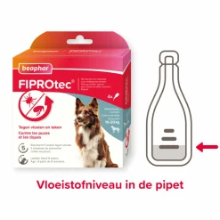 Fiprotec Anti Teken- en Vlooiendruppels Hond 10 - 20 kg 4 stuks^Beaphar Hot