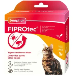 Fiprotec Anti Vlooiendruppels Kat vanaf 1 kg 4 stuks^Beaphar Discount
