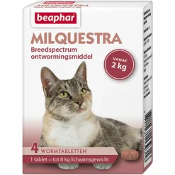 Hot Milquestra Ontworming Tabletten Kat 2 - 12 kg 4 tabletten Vlo, Teek & Worm