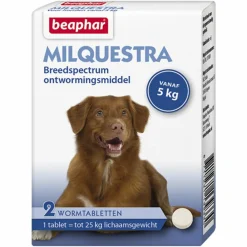 Milquestra Ontworming Tabletten Hond 5 - 50 kg 2 tabletten^Beaphar