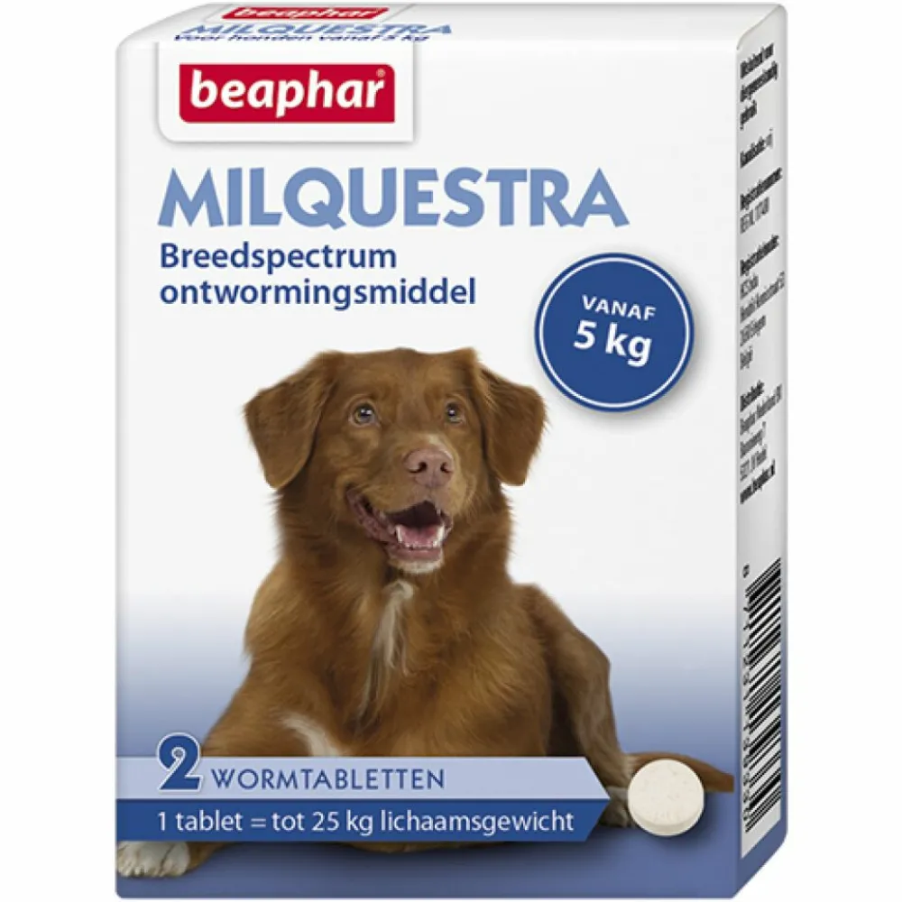 Milquestra Ontworming Tabletten Hond 5 - 50 kg 2 tabletten^Beaphar
