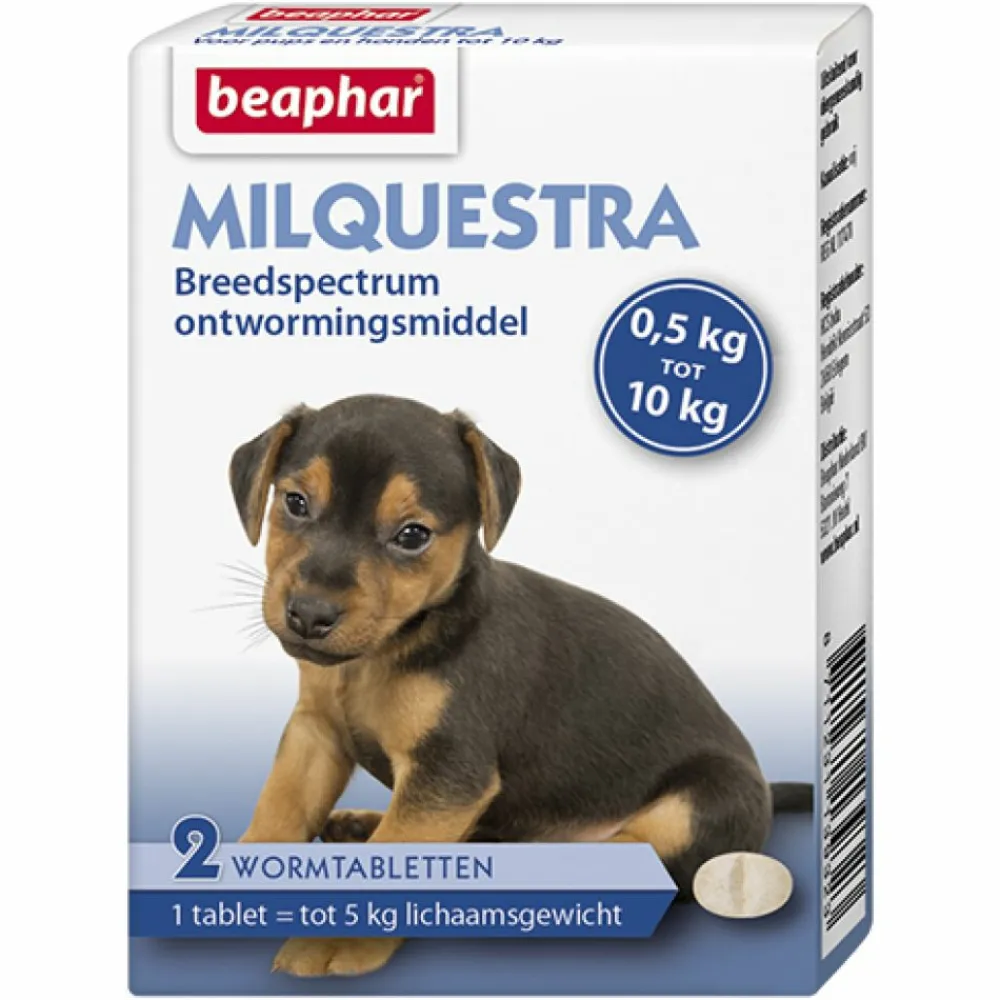 Sale Milquestra Ontworming Tabletten Hond 0,5-10 kg (ook puppy) 2 tabletten Vlo, Teek & Worm