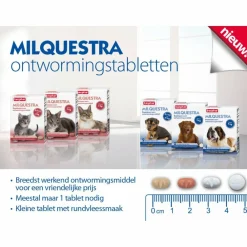 Sale Milquestra Ontworming Tabletten Hond 0,5-10 kg (ook puppy) 2 tabletten Vlo, Teek & Worm