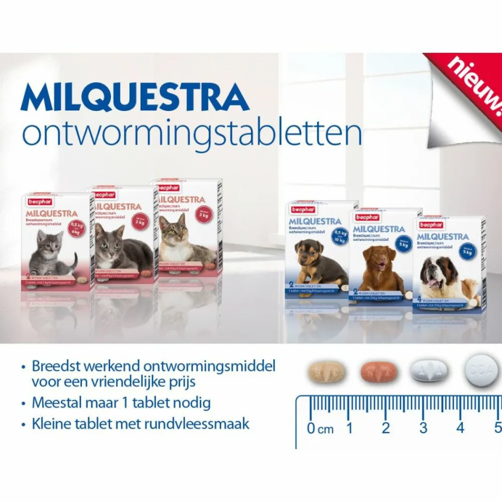 Sale Milquestra Ontworming Tabletten Hond 0,5-10 kg (ook puppy) 2 tabletten Vlo, Teek & Worm