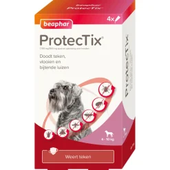 Vlo, Teek & Worm<Beaphar ProtecTix Hond Anti Vlo & Teek 4-10 kg 4 pipetten