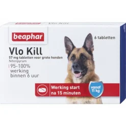 Vlo, Teek & Worm<Beaphar Vlo Kill Anti Vlooien Tabletten Hond 11 - 57 kg 6 tabletten