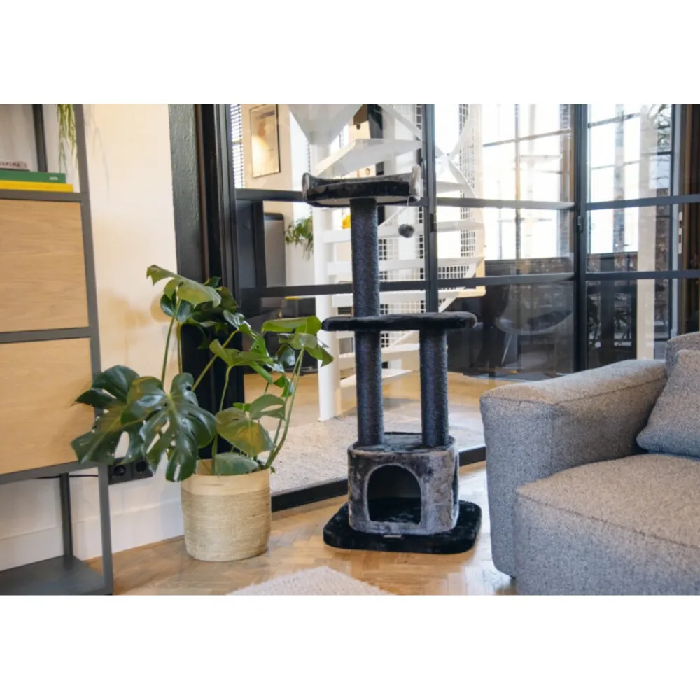 Sale Krabmeubel Bondica Zwart - Grijs 50 x 50 x 120 cm Krabpalen & Meubels