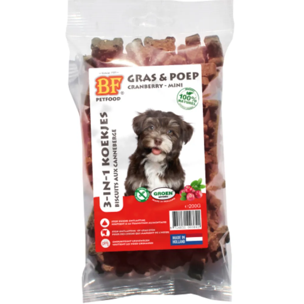 3-in-1 Koekjes Mini Cranberry 200 gr^BF Petfood Online