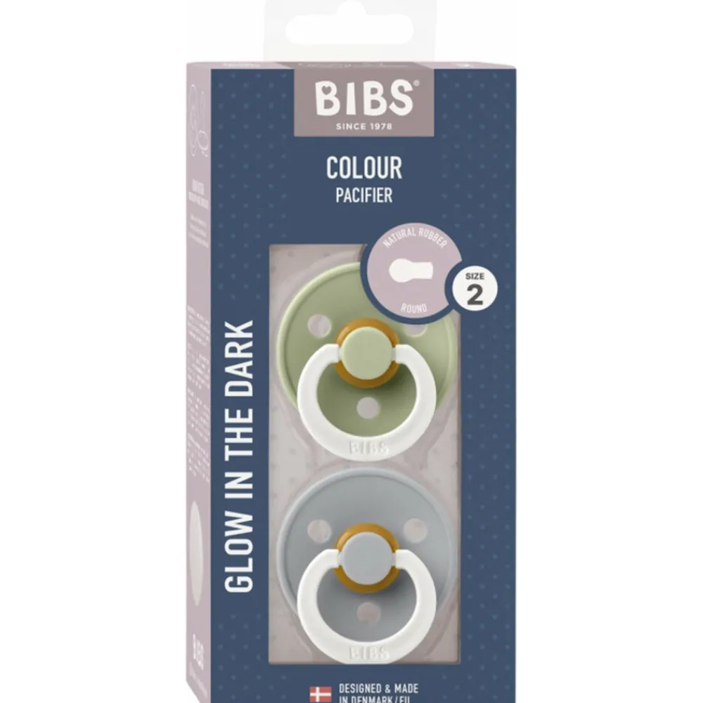 Flessen & Spenen<Bibs Fopspeen Maat 2 6-18 mnd Glow Sage Cloud 2 stuks