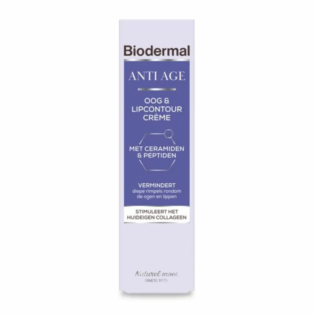 Oogcrème<Biodermal Oog & Lip Contour crème Anti Age 15 ml