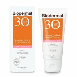 Zonnecreme Gezicht Gevoelige Huid SPF 30 50 ml^Biodermal Discount