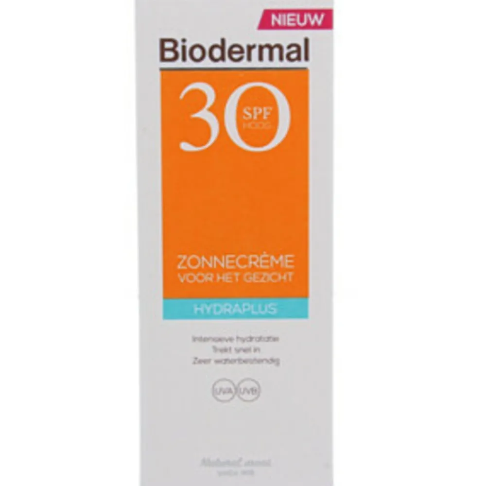 Zonnecrème Gezicht Hydraplus SPF 30 50 ml^Biodermal
